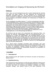 Grundsätze zum Umgang mit Sponsoring der DG