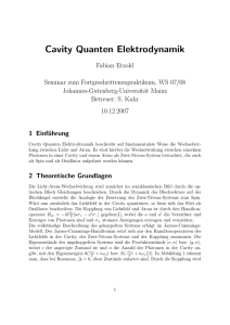 Cavity Quanten Elektrodynamik