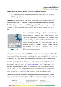 Industriepreis 2017 BEST OF geht an innovative