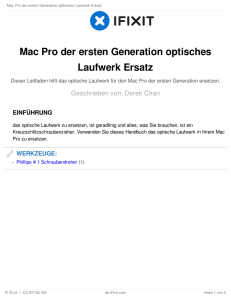 Mac Pro der ersten Generation optisches Laufwerk Ersatz