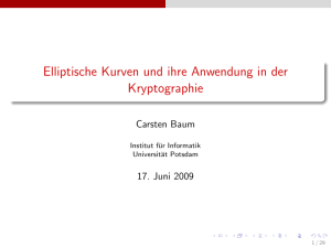 Elliptische Kurven und ihre Anwendung in der Kryptographie