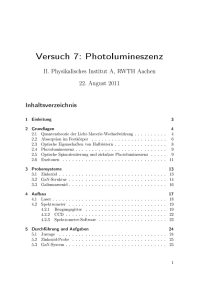 Versuch 7: Photolumineszenz - of the 2nd Institute of Physics, RWTH