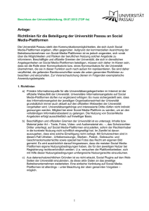 die Richtlinien für die Beteiligung der Universität Passau an Social