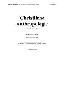 Christliche Anthropologie - Kein