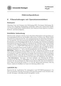 Elektronikpraktikum 8 Filterschaltungen mit Operationsverstärkern