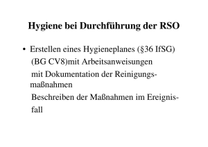 Hygiene bei Durchführung der RSO