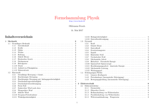 Formelsammlung Physik