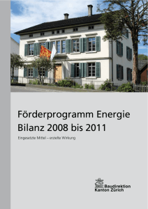 Förderprogramm Energie Bilanz 2008 bis 2011