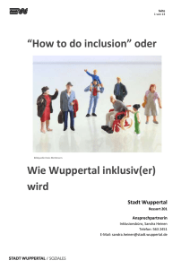 “How to do inclusion” oder Wie Wuppertal inklusiv(er) wird