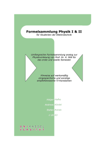 Physik I+II Formelsammlung - rohde