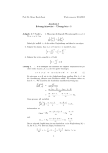 Analysis I Lösungshinweise – ¨Ubungsblatt 3