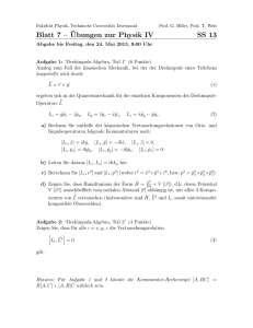 Blatt 7 – ¨Ubungen zur Physik IV SS 13 - Delta