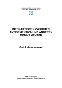 interaktionen zwischen antidementiva und anderen medikamenten