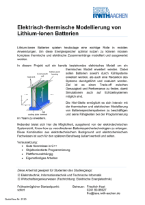 Elektrisch-thermische Modellierung von Lithium