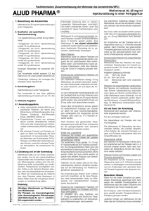 Methotrexat AL 25 mg/ml Injektionslösung in Fertigspritze