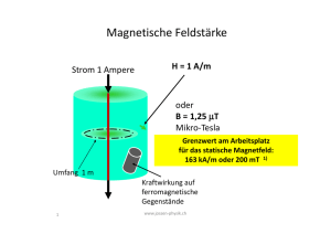 Statische Magnetfelder im Bereiche von Magnetresonanz