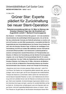 Grüner Star: Experte plädiert für Zurückhaltung bei