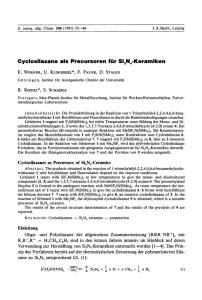 Cyclosilazane als Precursoren fur Si,N,