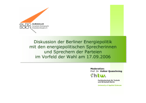 Diskussion der Berliner Energiepolitik mit den energiepolitischen