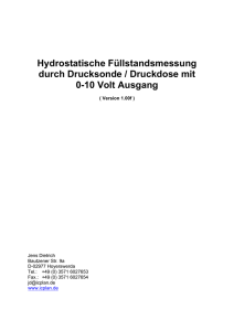 Hydrostatische Füllstandsmessung durch Drucksonde / Druckdose