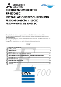 fr-e700sc installationsbeschreibung frequenzumrichter