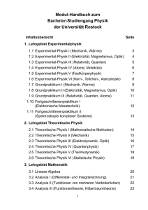 Modul-Handbuch zum Bachelor-Studiengang Physik der Universit