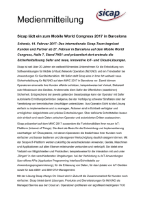 Sicap lädt ein zum Mobile World Congress 2017 in Barcelona