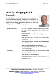 Prof. Dr. Wolfgang Brück - Kompetenznetz Multiple Sklerose