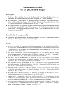 Publikationsverzeichnis von Dr. phil. Hendrik Träger