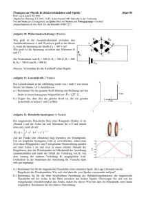 Übungen zur Physik II (Elektrizitätslehre und Optik) Blatt 04 eT B о о