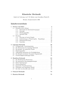 Klassische Mechanik, SoSe 2006