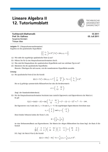 Lineare Algebra II 12. Tutoriumsblatt