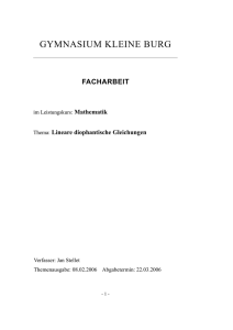 Lineare Diophantische Gleichungen