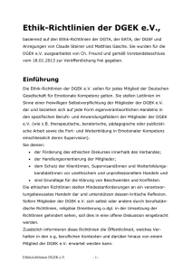 Ethik-Richtlinien der DGEK eV - Deutsche Gesellschaft für
