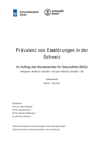 Prävalenz von Essstörungen in der Schweiz