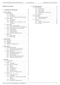 Inhaltsverzeichnis I Technische Mechanik 2