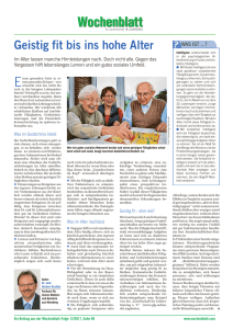 Geistig fit bis ins hohe Alter (Wochenblatt 12/2017)