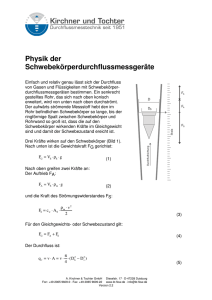 Physik der Schwebekörperdurchflussmessgeräte