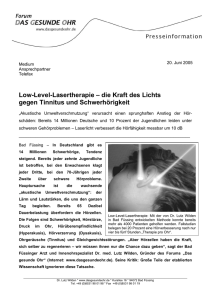 Low-Level-Lasertherapie – die Kraft des Lichts gegen