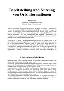 Bereitstellung und Nutzung von Ortsinformationen