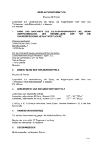 GEBRAUCHSINFORMATION Poulvac IB Primer Lyophilisat