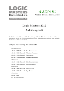 Logic Masters 2012 Anleitungsheft