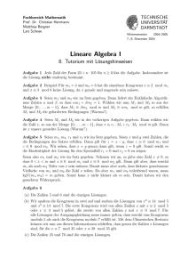 Lineare Algebra I - Mathematik@TU