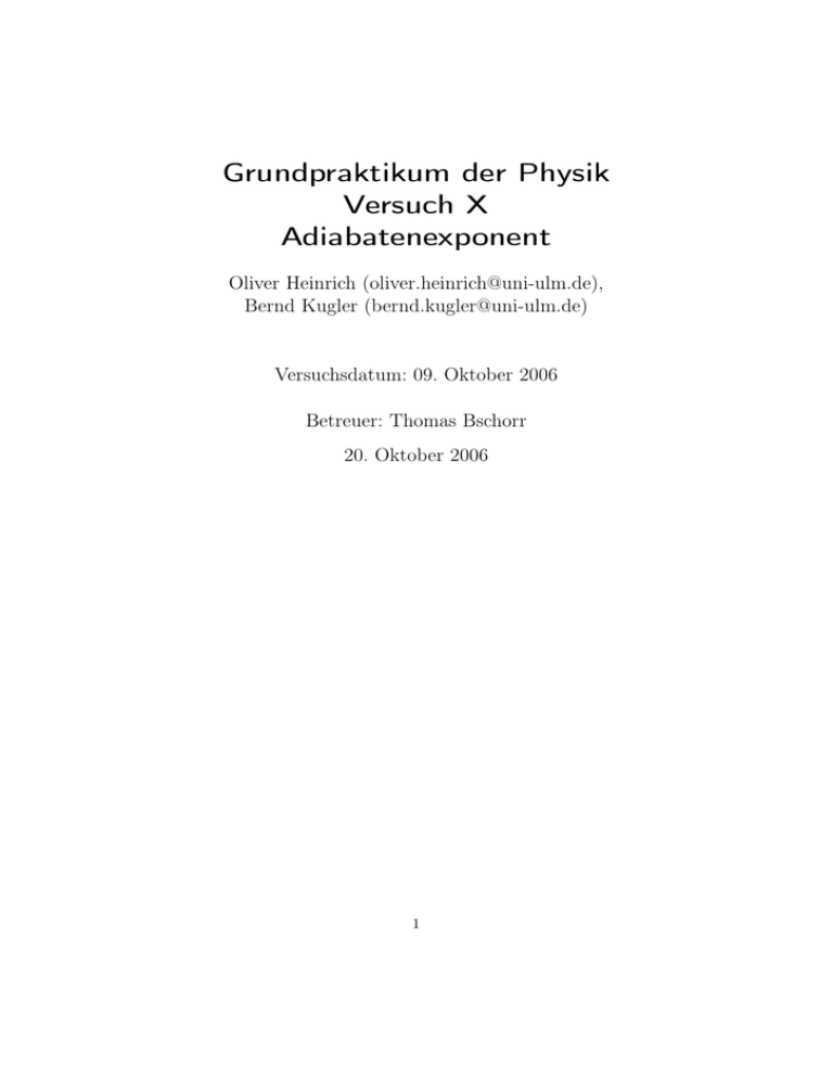 Grundpraktikum Der Physik Versuch X 1190