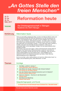 Reformation heute | 24.-26.03.2017 | Tübingen