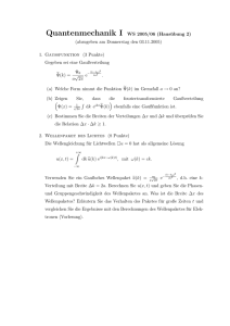 Quantenmechanik I WS 2005/06 (Hausübung 2) (abzugeben am