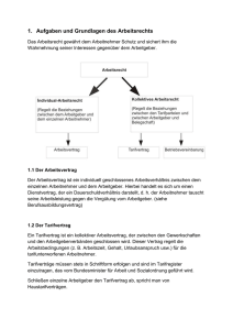 1. Aufgaben und Grundlagen des Arbeitsrechts