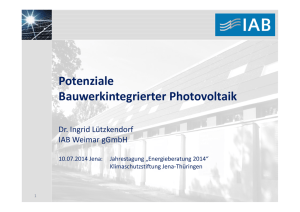 Potenziale Bauwerkintegrierter Photovoltaik