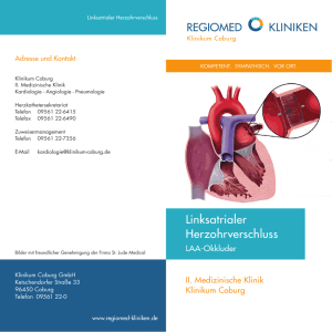 Linksatrialer Herzohrverschluss - REGIOMED