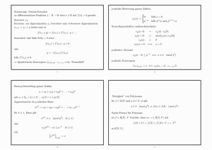 Erinnerung: Newton-Iteration zu differenzierbarer Funktion f : R → R